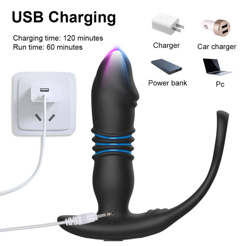 Black Thrusting Massager- 1.6"x5.3" - Image 9